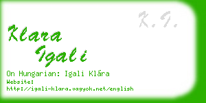klara igali business card