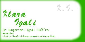 klara igali business card